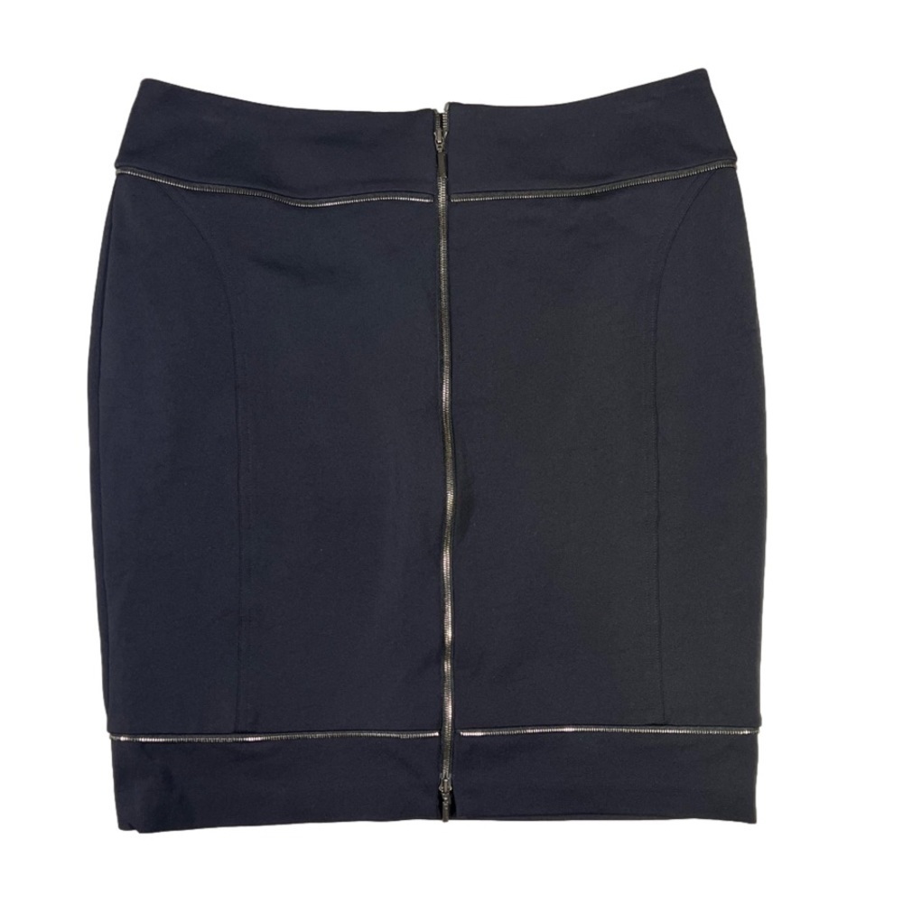 NWT Helios & Luna black pencil skirt with exposed zipper detail knee length 8